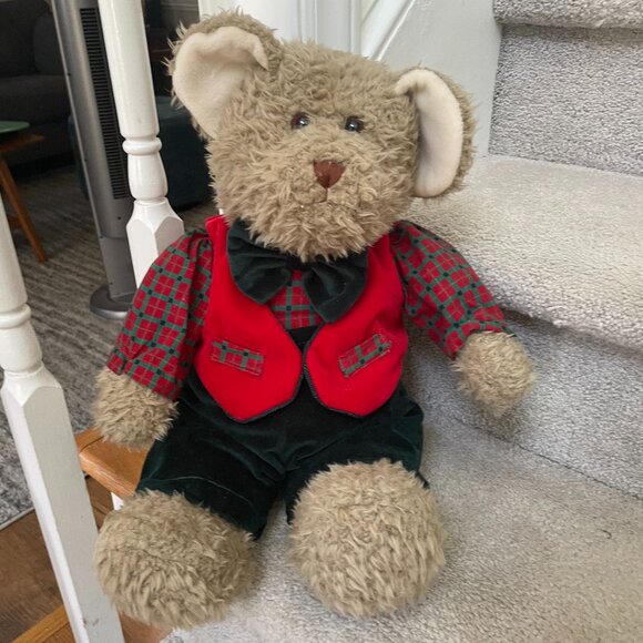 Toys R Us 1994 Christopher & Holly Christmas Bear 20 inches tall large teddy - Picture 1 of 5